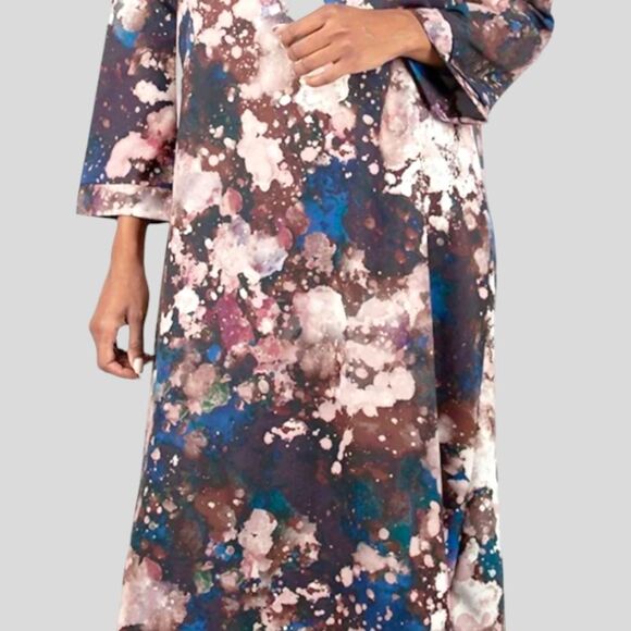 BRYN WALKER AVILA Print Dress In Galassia Wine Color - Picture 7 of 12